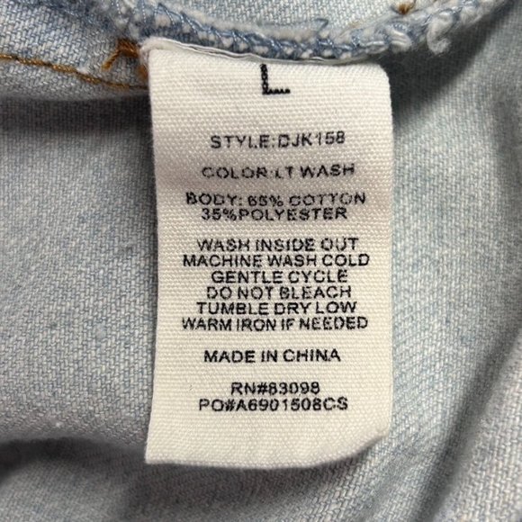 Ci Sono Denim Collection Women's Denim Jean Jacket - Size L - Picture 5 of 5